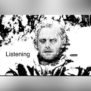 Listening Vinyl Sticker Poster